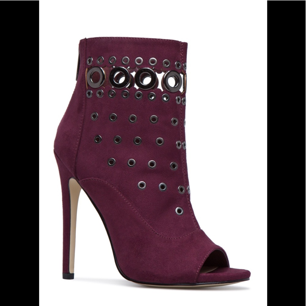 🥰Botines tacon alto color ciruela...